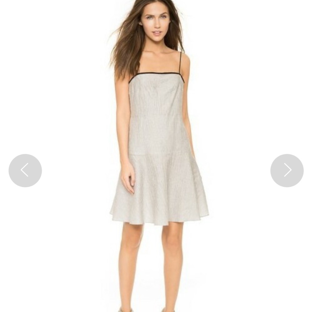 NWT Rag & Bone Dune Dress BLK WHT Stripe Strapless Fit Flare Sz 6 W254305NC